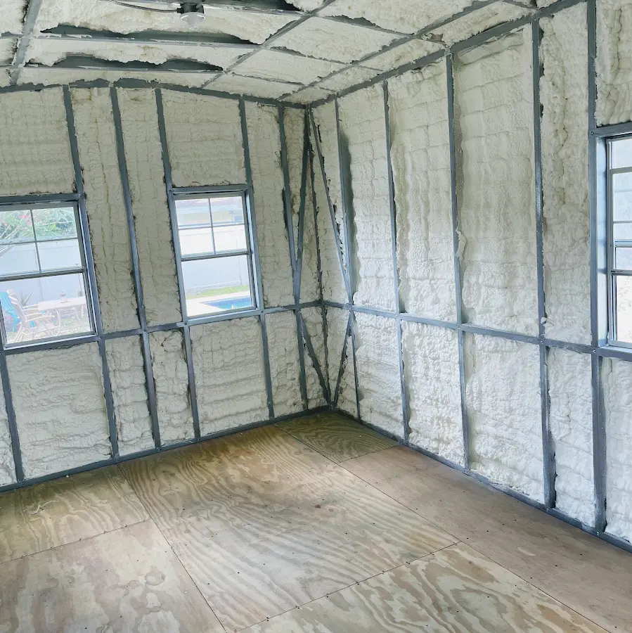 Closed-cell spray foam insulation applied to wall cavities in a residential project in East Lake-Orient Park